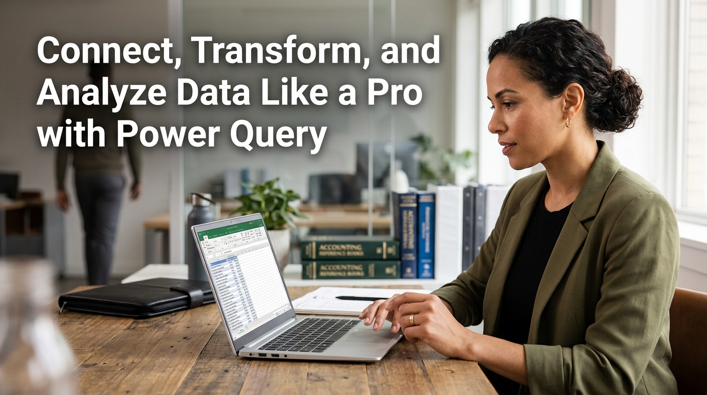 Connect, Transform, and Analyze Data Like a Pro with Power Query — course hero graphic