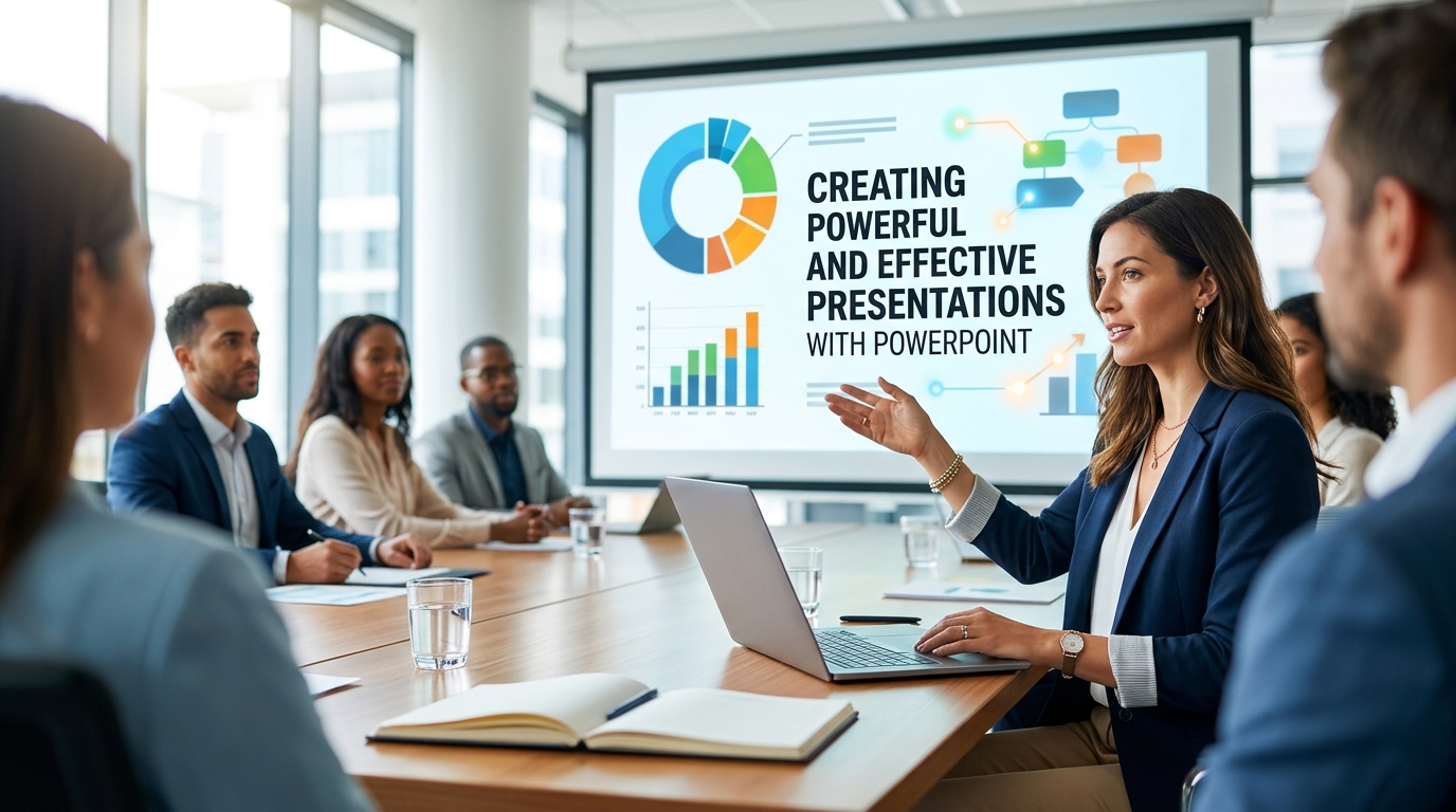 Creating Powerful and Effective Presentations with PowerPoint — course hero graphic