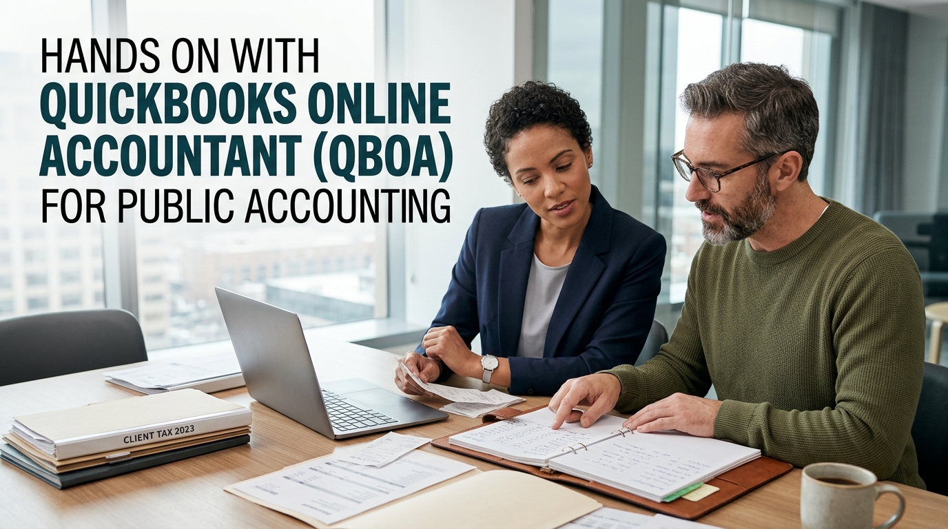Hands On With QuickBooks Online Accountant (QBOA) for Public Accounting — course hero graphic