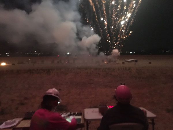 Crew firing the show from the command station