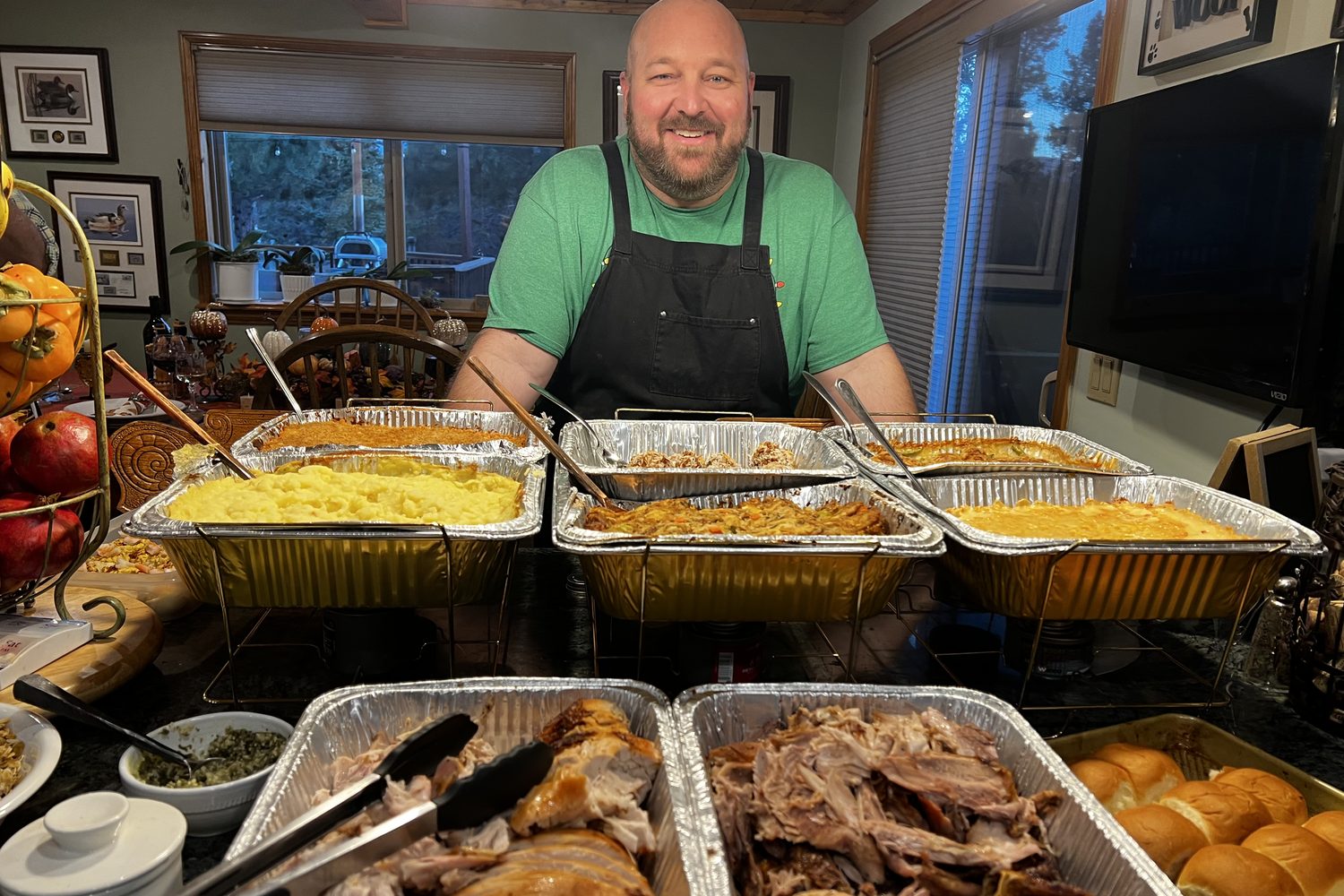 Stephen M. Yoss, Jr. cooking a holiday feast